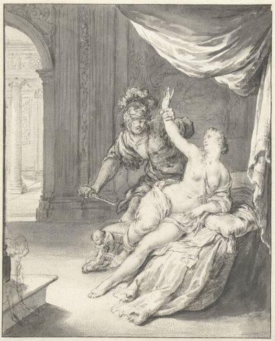 Tarquinio amenaza a Lucrecia de Willem Van Mieris