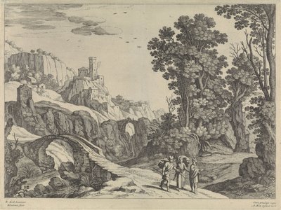 Paisaje con los Viajeros de Emaús de Willem van Nieulandt (II)