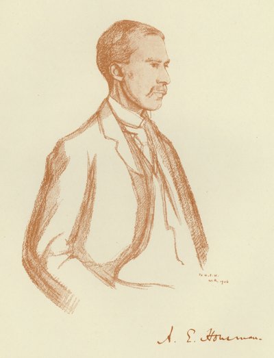 A E Housman, retrato de William (after) Rothenstein