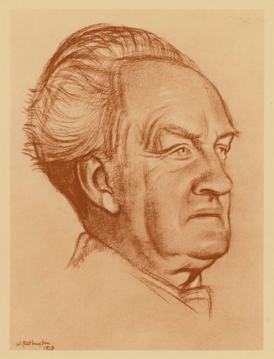 Retrato de Gerhart Hauptmann (litografía) de William (after) Rothenstein