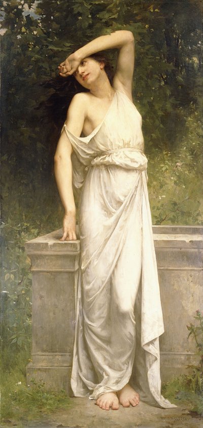 Una belleza clásica junto a un pozo de William Adolphe Bouguereau