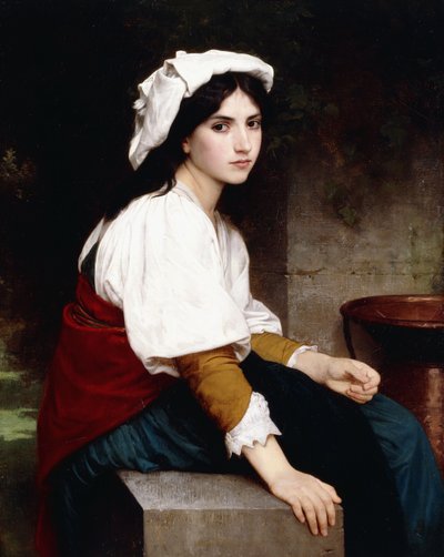 Chica italiana junto a una fuente, 1870 de William Adolphe Bouguereau