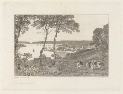 Muelle de Plymouth desde el Monte Edgecumbe de William Bernard Cooke