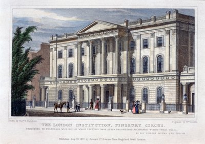 La Institución de Londres, Finsbury Circus, Londres, 1827 de William Deeble