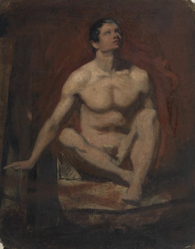 Desnudo masculino sentado, vista frontal de William Etty