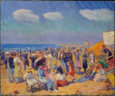 Multitud en la costa de William Glackens