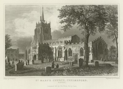 Iglesia de Santa María, Chelmsford, Essex de William Henry Bartlett