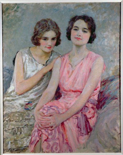Dos mujeres jóvenes sentadas de William Henry Margetson
