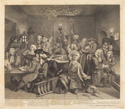 El progreso de un libertino: pl.6 de William Hogarth