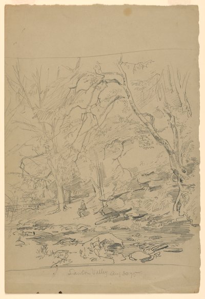 Estudio de Paisaje, Lawton Valley, RI de William Trost Richards