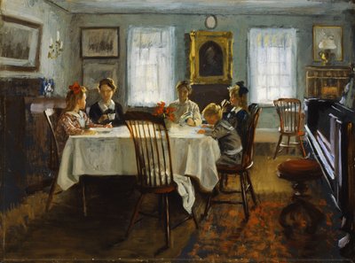 La Familia Gilchrist en el Desayuno, 1916 de William Wallace Gilchrist