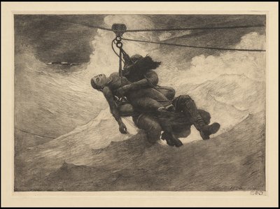 Línea de vida, 1884, probablemente impreso c.1940 de Winslow Homer