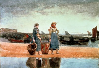 Dos chicas en la playa, Tynemouth, 1891 de Winslow Homer