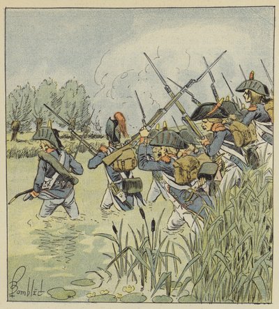 El ejército francés cruza el Piave de after Louis Charles Bombled