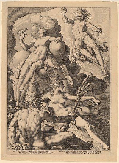 Los cuatro elementos de attributed to Jacob Matham, after Hendrick Goltzius