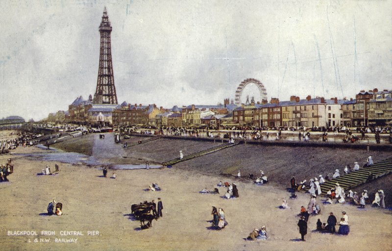 Blackpool desde Central Pier (foto en color) de (after) English photographer