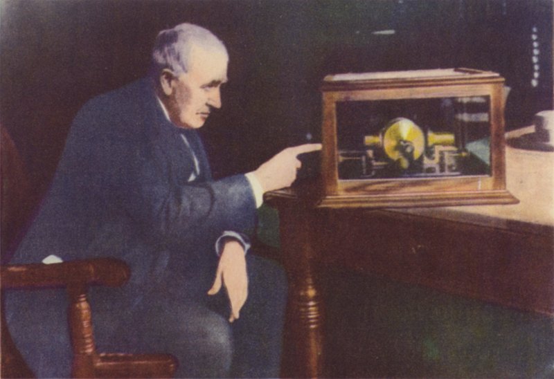 Thomas Alva Edison (foto en color) de (after) English photographer