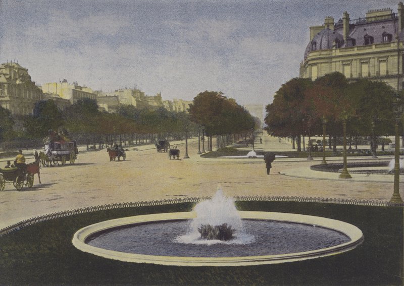 París, Rond-Point des Champs-Elysées (foto coloreada) de (after) French Photographer