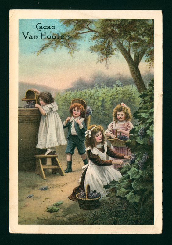 Niños vendimiando (cromolito) de (after) French School