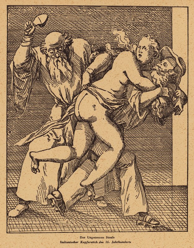 Castigo de la infidelidad (grabado) de (after) Italian School