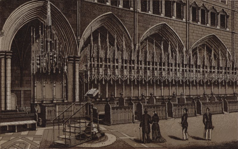 Catedral de Chester, el Trono del Obispo de English School