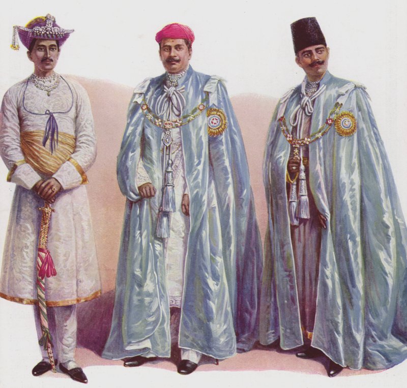 Algunos de los Príncipes Indios presentes en la Coronación de English School