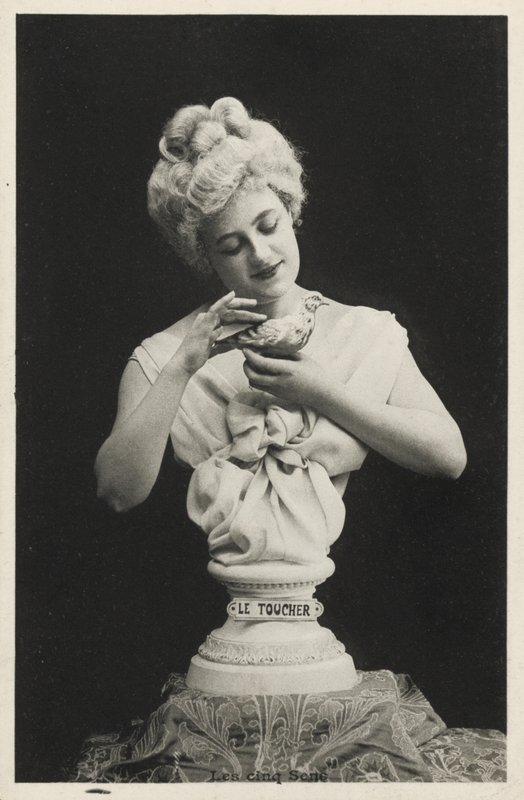 Busto de una mujer con un pájaro de French Photographer