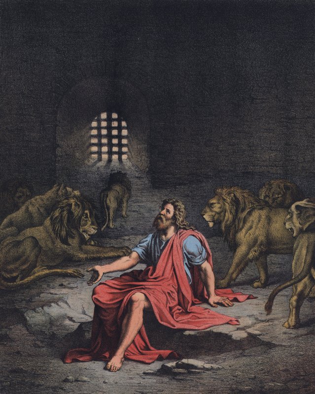 Daniel en el foso de los leones de French School
