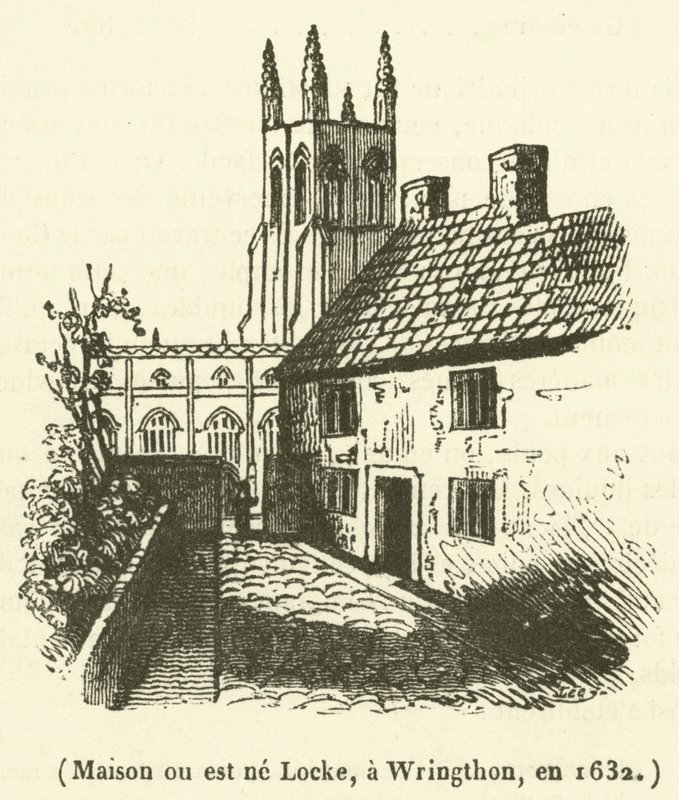 Casa donde nació Locke, en Wringthon, en 1632 de French School