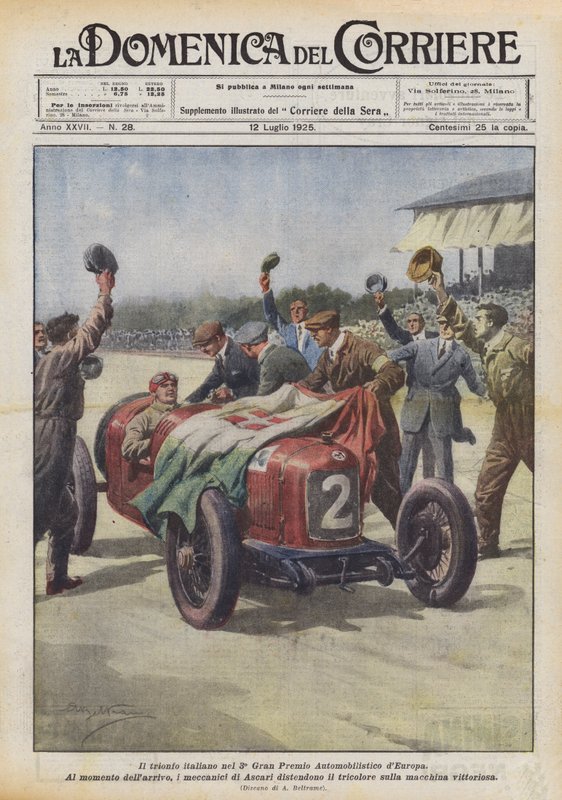 El triunfo italiano en el 3º Gran Premio Automovilístico de Europa de Achille Beltrame