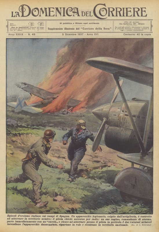 Episodios de heroísmo italiano en los campos de España de Achille Beltrame
