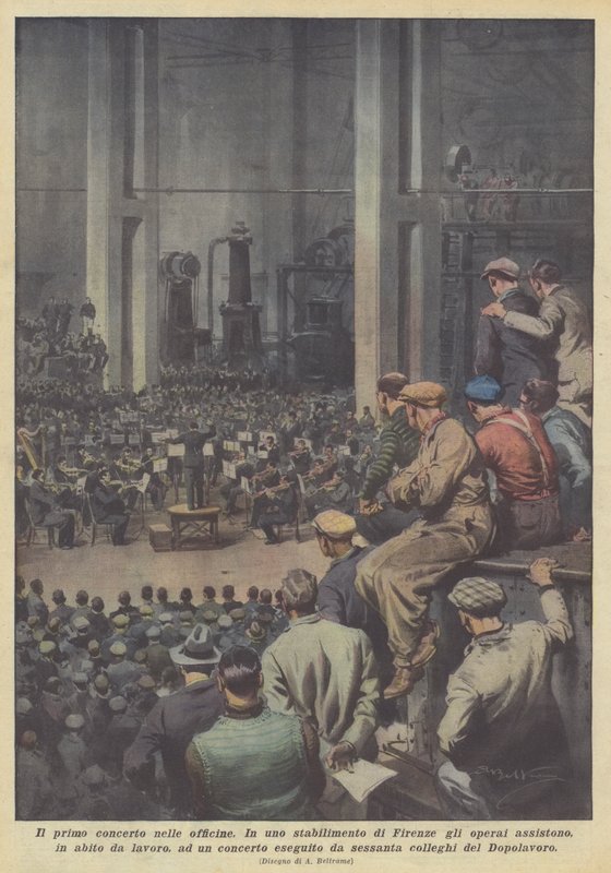 El primer concierto en los talleres de Achille Beltrame