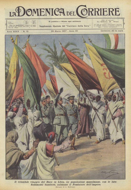 El triunfal viaje del Duce a Libia de Achille Beltrame