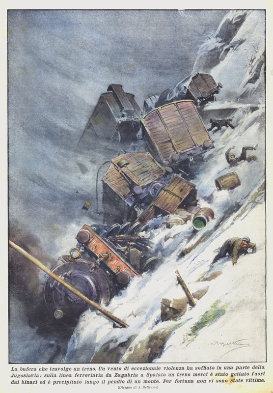 La tormenta que arrasa un tren de Achille Beltrame