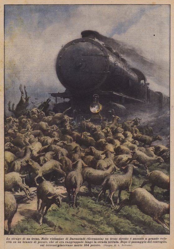 La masacre de un tren de Achille Beltrame