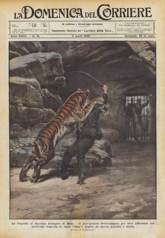 La tragedia en el Zoológico de Roma de Achille Beltrame