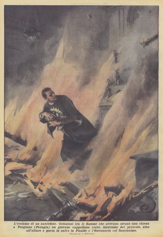 El heroísmo de un sacerdote de Achille Beltrame