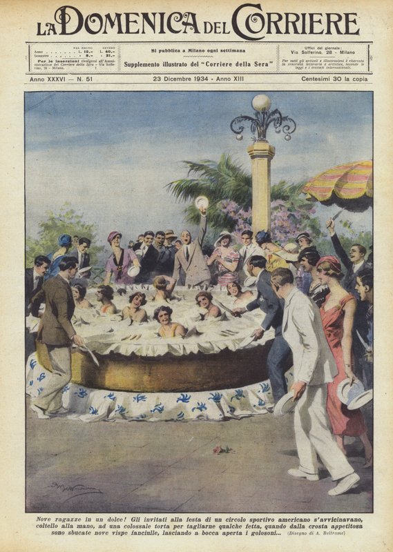 ¡Nueve chicas en un dulce! de Achille Beltrame