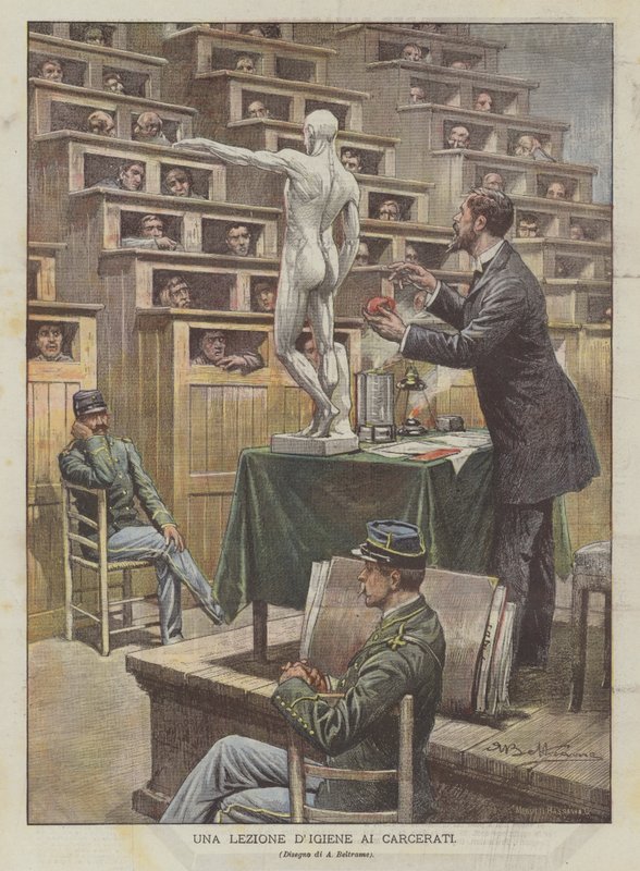 Una lección de higiene a los presos de Achille Beltrame