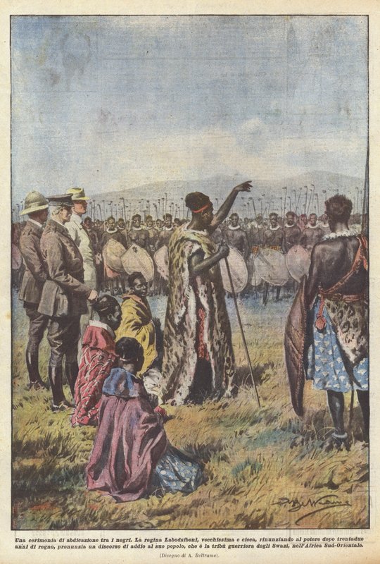 Una ceremonia de abdicación entre los negros de Achille Beltrame