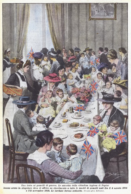 Una fiesta para los gemelos de guerra de Achille Beltrame