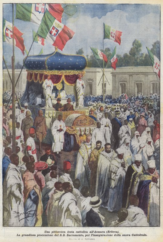 Una pintoresca fiesta católica en Asmara (Eritrea) de Achille Beltrame