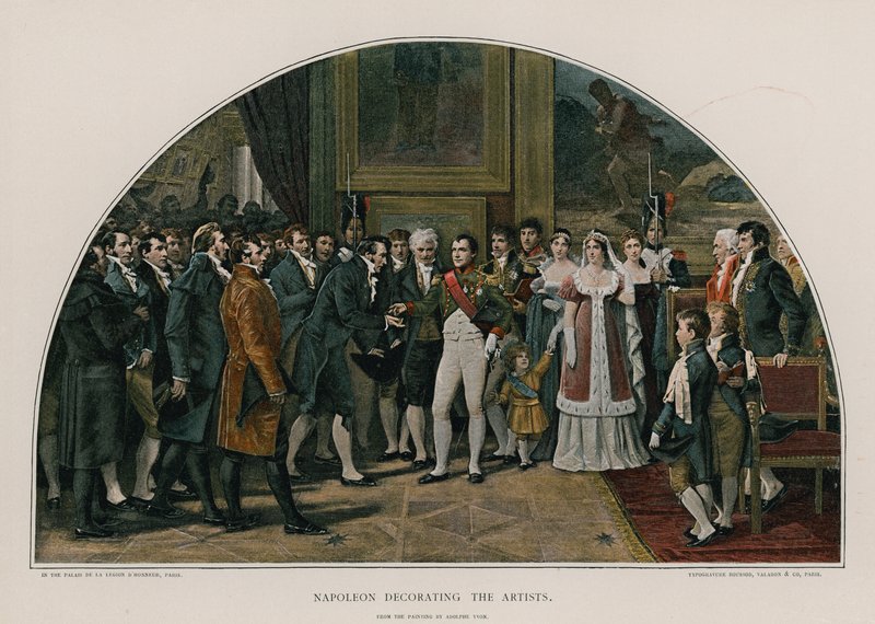 Napoleón decorando a los artistas de Adolphe Yvon