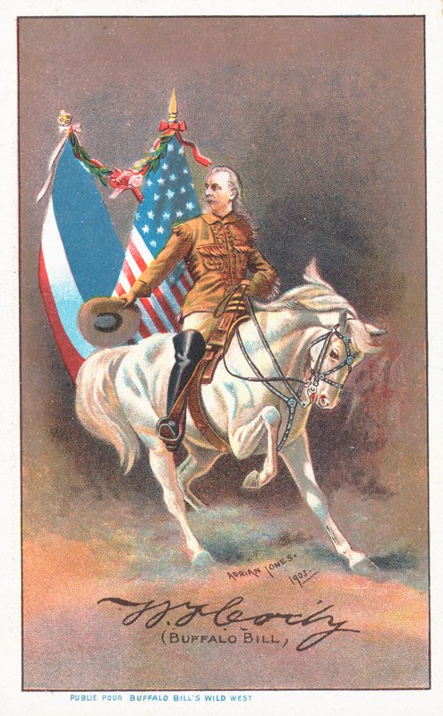 Buffalo Bill montando un caballo blanco de Adrian Jones