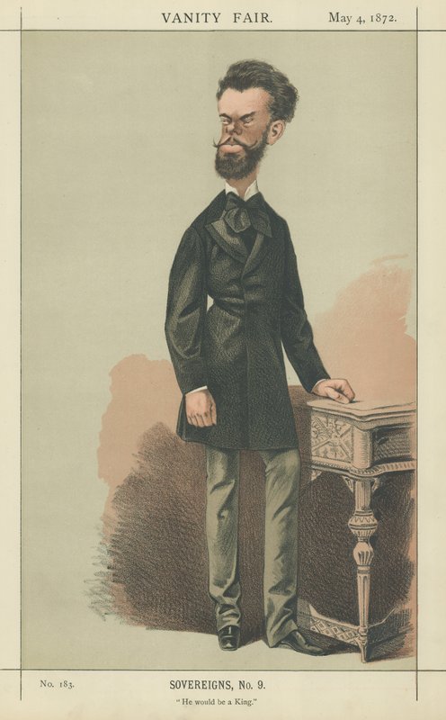 Rey Amadeo de España (litografía en color) de Adriano Cecioni