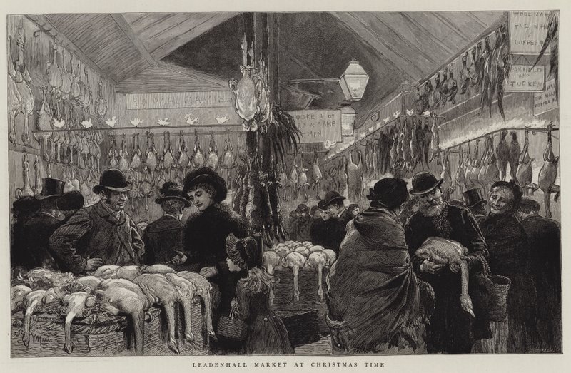 Mercado de Leadenhall en Navidad de Adrien Emmanuel Marie