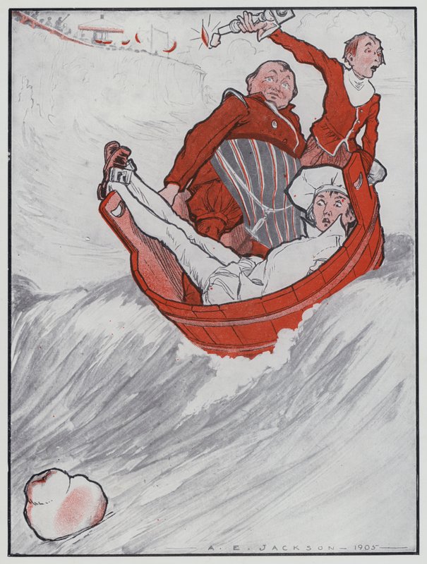 Rub-a-dub-dub (litografía en color) de Albert Edward Jackson