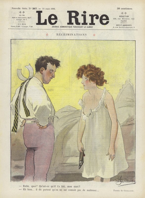 Recriminaciones (Ilustración para Le Rire) de Albert Guillaume