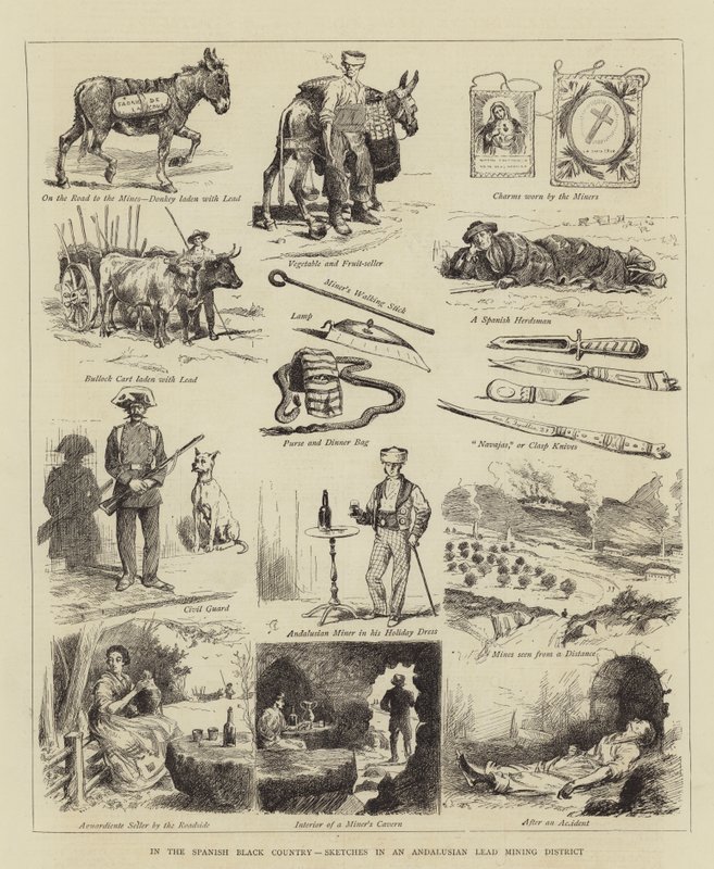 En el País Negro Español, bocetos en un distrito minero de plomo andaluz de Alfred Chantrey Corbould