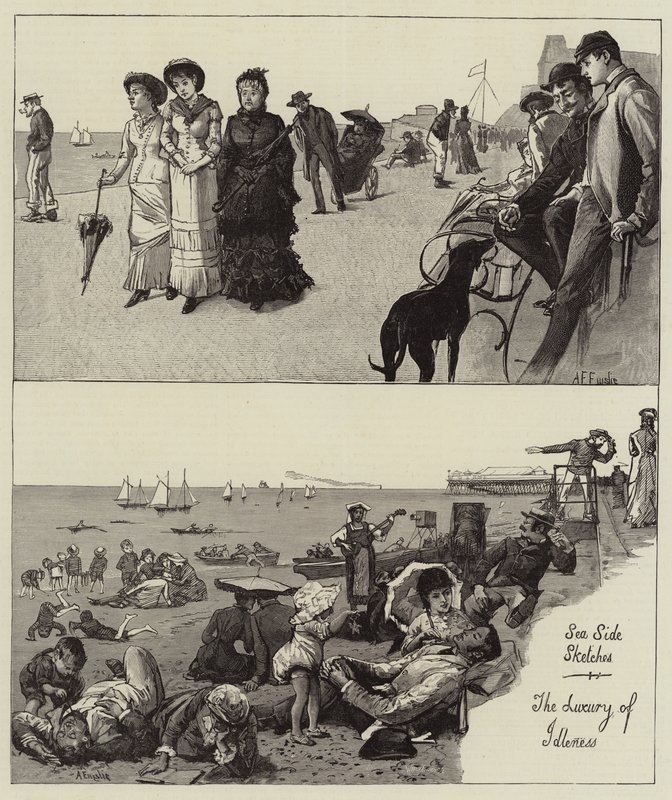 Bocetos del mar, el lujo de la ociosidad de Alfred Edward Emslie